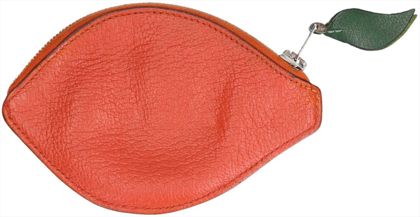 HERMÈS PORTEMONNAIE 'ORANGE' AUS LEDER IN ORANGE