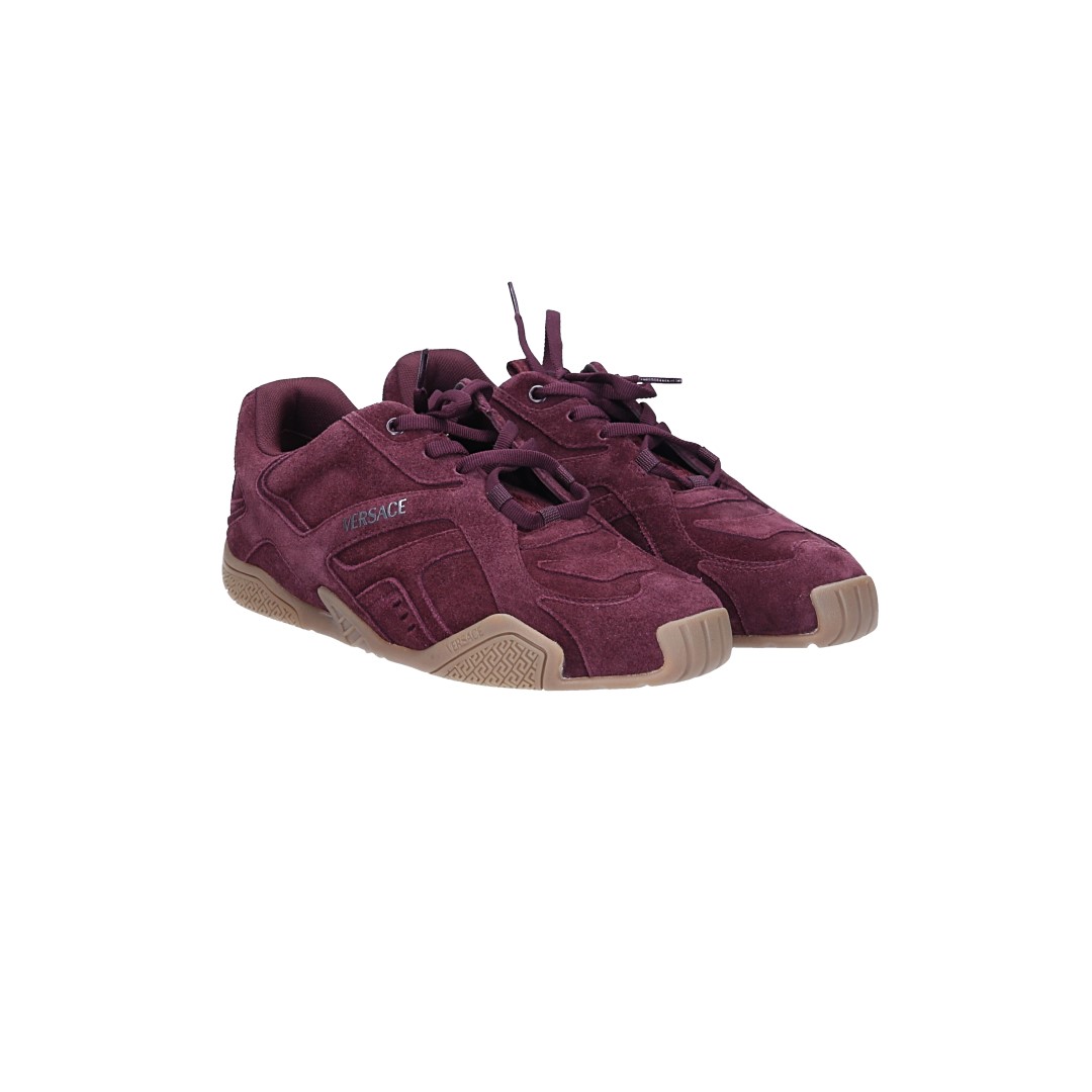 VERSACE SNEAKER SCHUHE 'GALAXIA' AUS KALBSLEDER IN BURGUNDERROT GR. 39