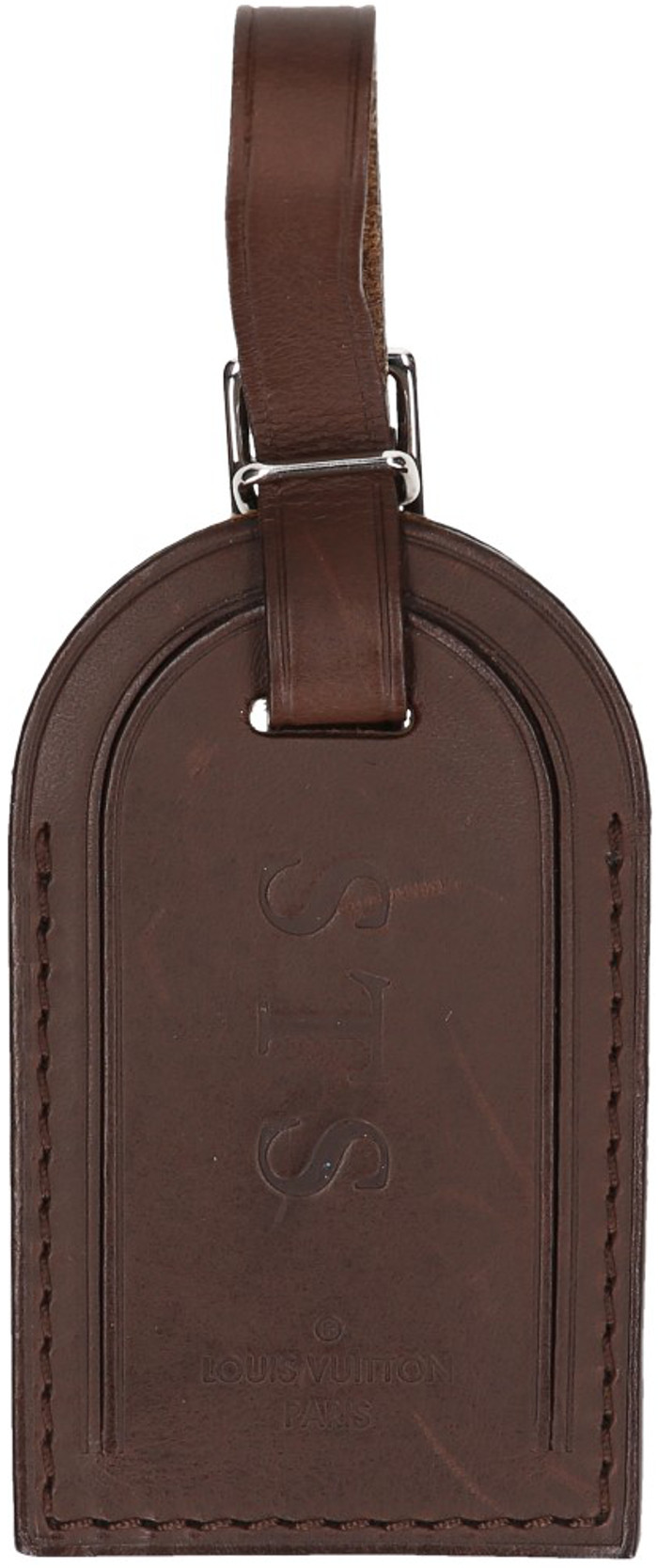 39623-Louis-Vuitton-Adressanh-nger-Nomade-Leder_2D_0003 LOUIS VUITTON - STS - ADRESSANHÄNGER MIT INITIALEN AUS NOMADE LEDER IN MOKA