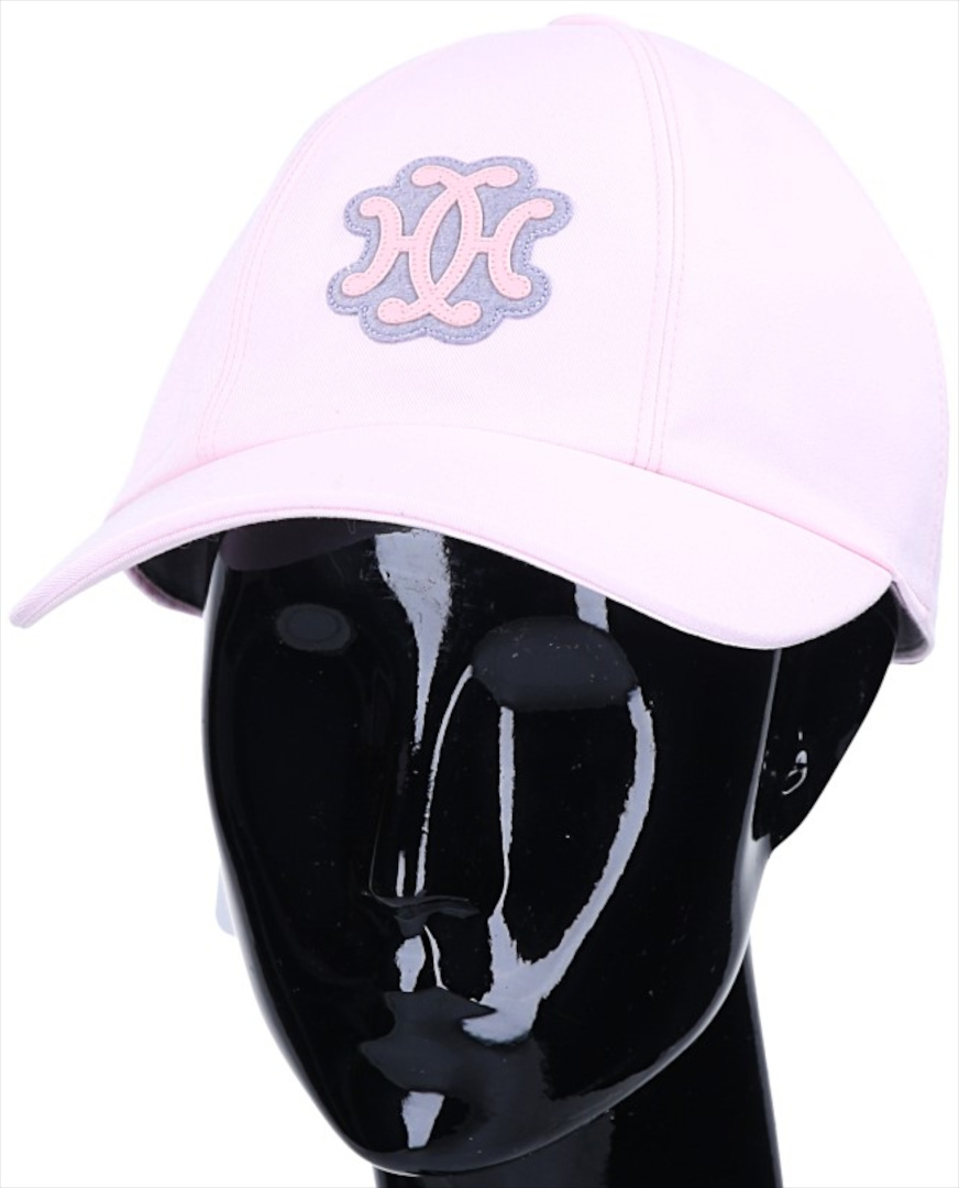 HERMÈS KAPPE - CASQUETTE MIT 'SERENA LIFT' AUS GABARDINE DE CÒTON TRENCH IN ROSE DARLING GR. 58