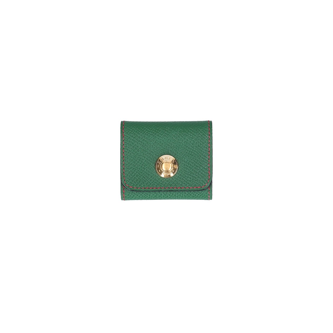 HERMÈS NOTEBOOK CASE MADE OF SMOOTH LEATHER IN GREEN