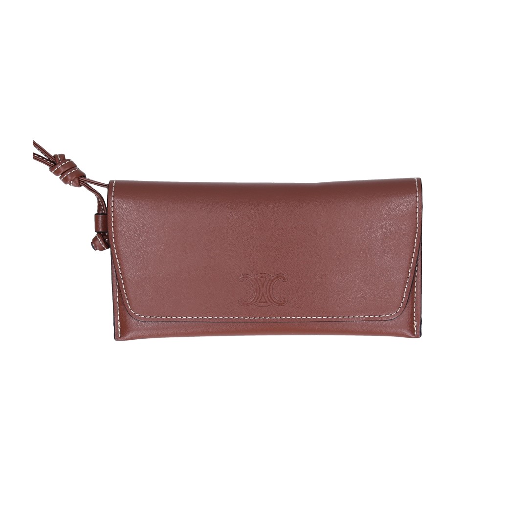 CELINE AVA (MEDIUM) HANDBAG MADE OF TRIOMPHE CANVAS AND CALF LEATHER