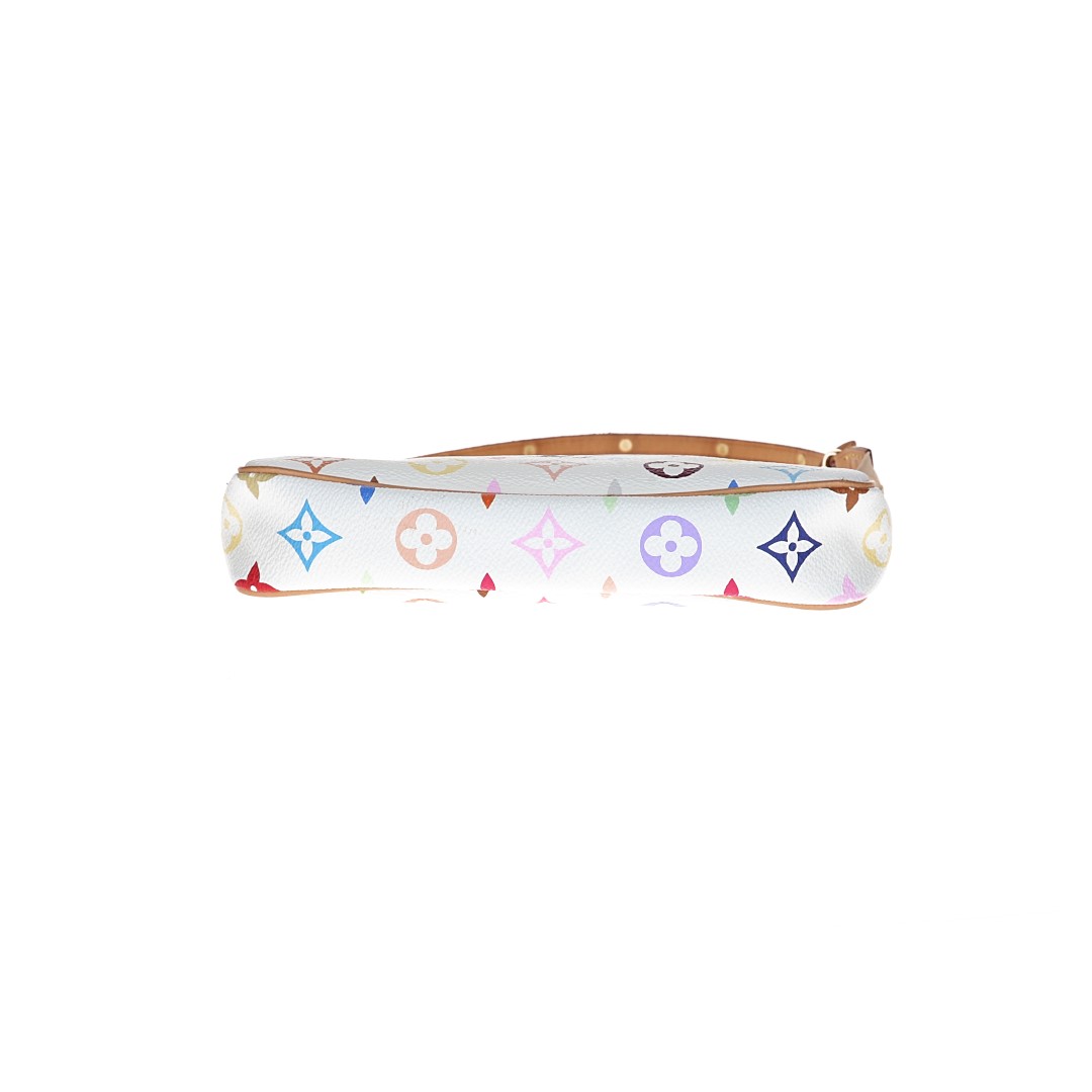 LOUIS VUITTON POCHETTE ACCESSOIRES CLUTCH AUS MONOGRAM MULTICOLORE CANVAS IN BLANC (M92649)