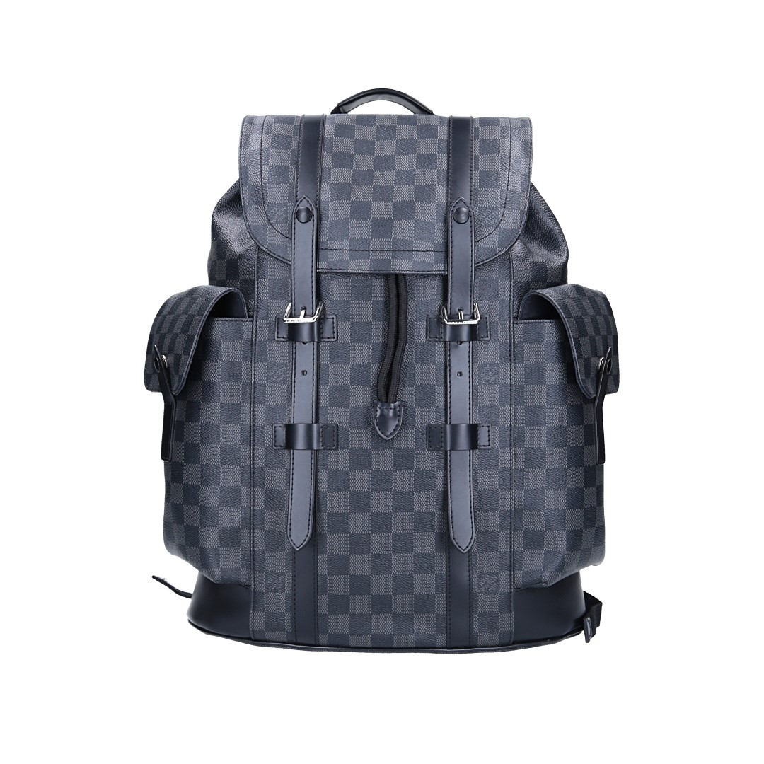 LOUIS VUITTON CHRISTOPHER MM RUCKSACK FROM DAMIER GRAPHITE CANVAS (N41379)