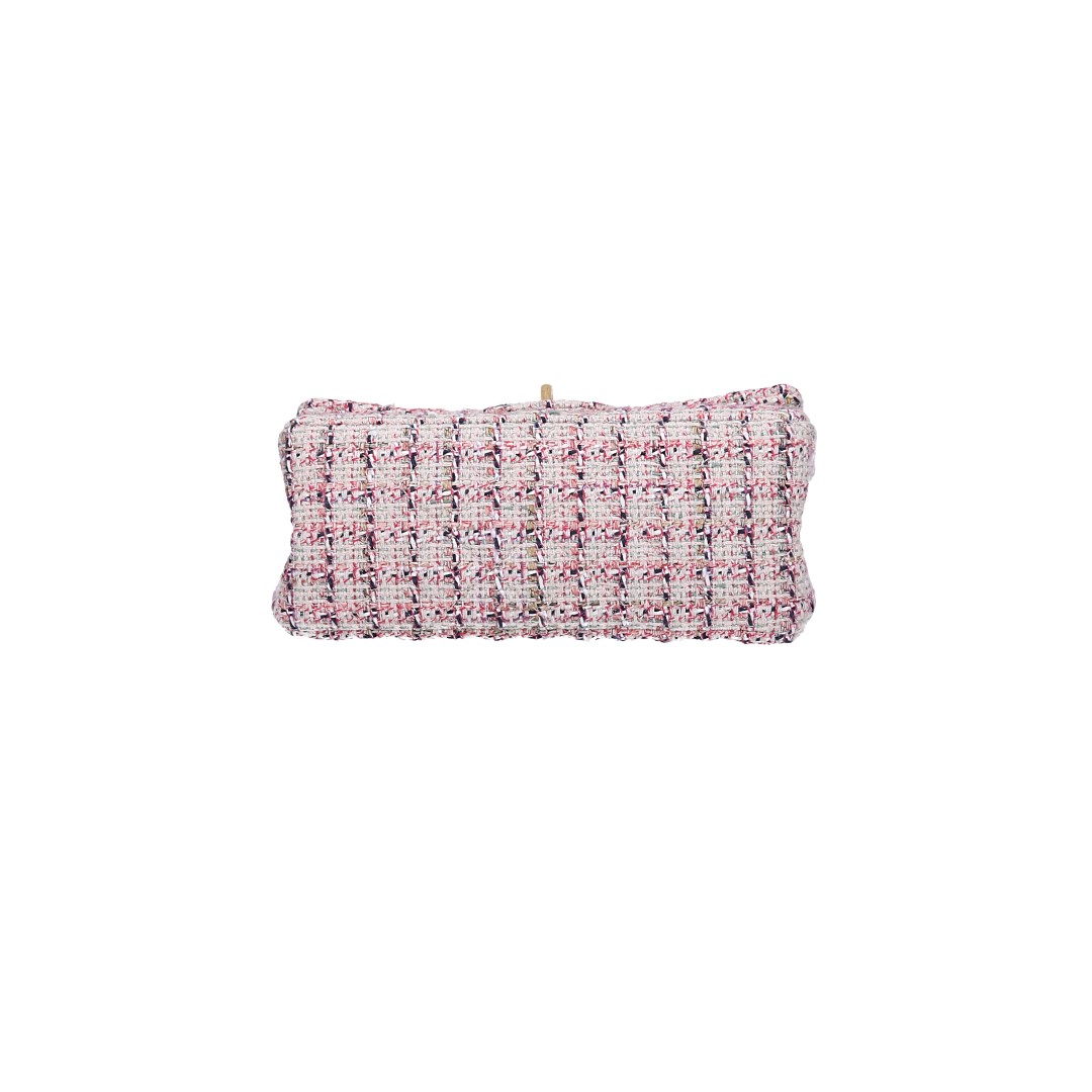 CHANEL 2.55 REISSUE SINGLE FLAP HANDTASCHE (224) AUS TWEED (A37584)