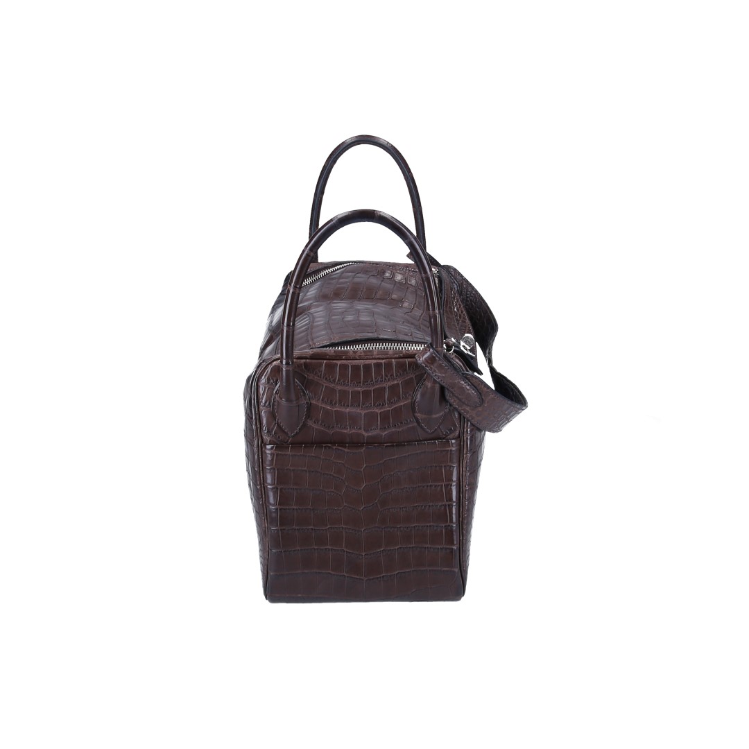 HERMÈS LINDY 30 HANDTASCHE AUS CROCODYLUS-NILOTICUS IN HAVANE MIT PHW