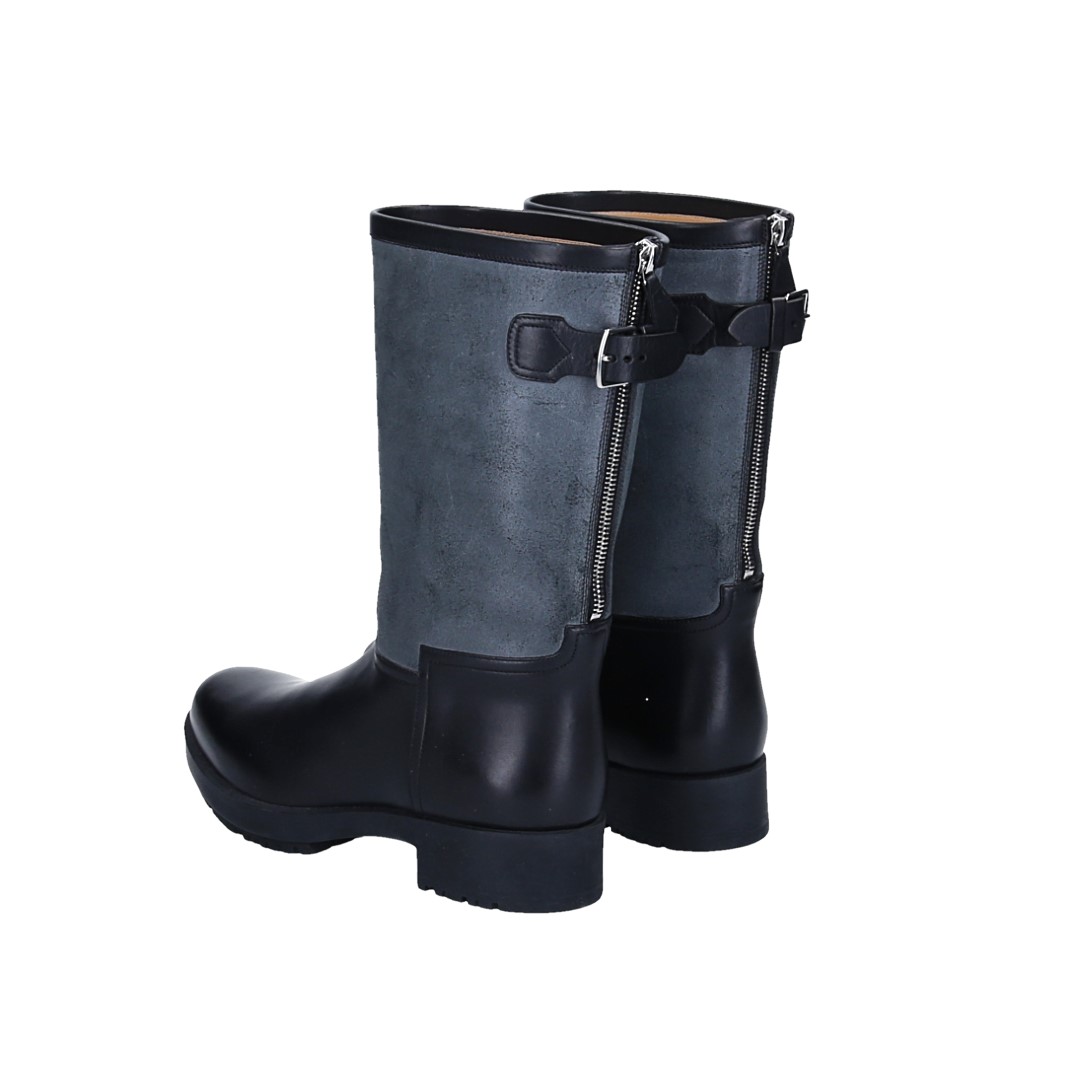 HERMÈS STIEFEL 'JEEP' AUS VEAU & VEAU ETRIVIERE IN NOIR & ANTHRACITE GR. 39,5