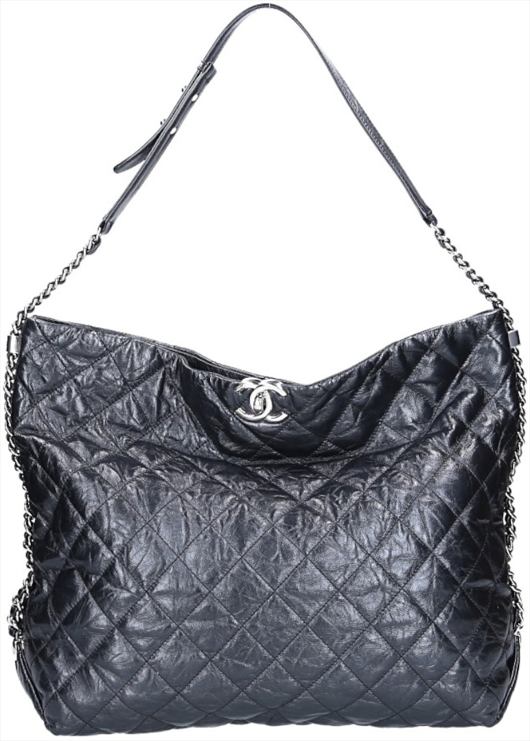 CHANEL BIG BANG HOBO HANDTASCHE AUS KALBSLEDER IN SCHWARZ MIT SHW