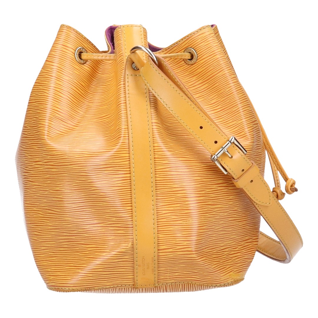 43523-Louis-Vuitton-Noe-PM-Epi_2D_0007 LOUIS VUITTON NOÉ PETIT MODEL SCHULTERTASCHE AUS EPI LEDER IN TASSIL GELB (M44109)