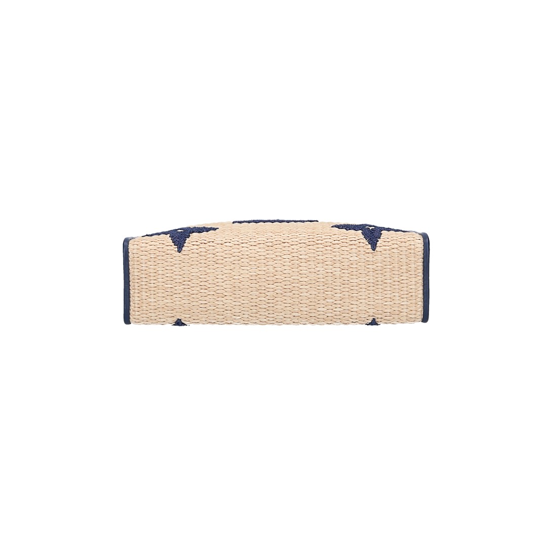LOUIS VUITTON POCHE TOILETTE 26 CLUTCH AUS MONOGRAM RAFFIA IN BLEU (M80352)