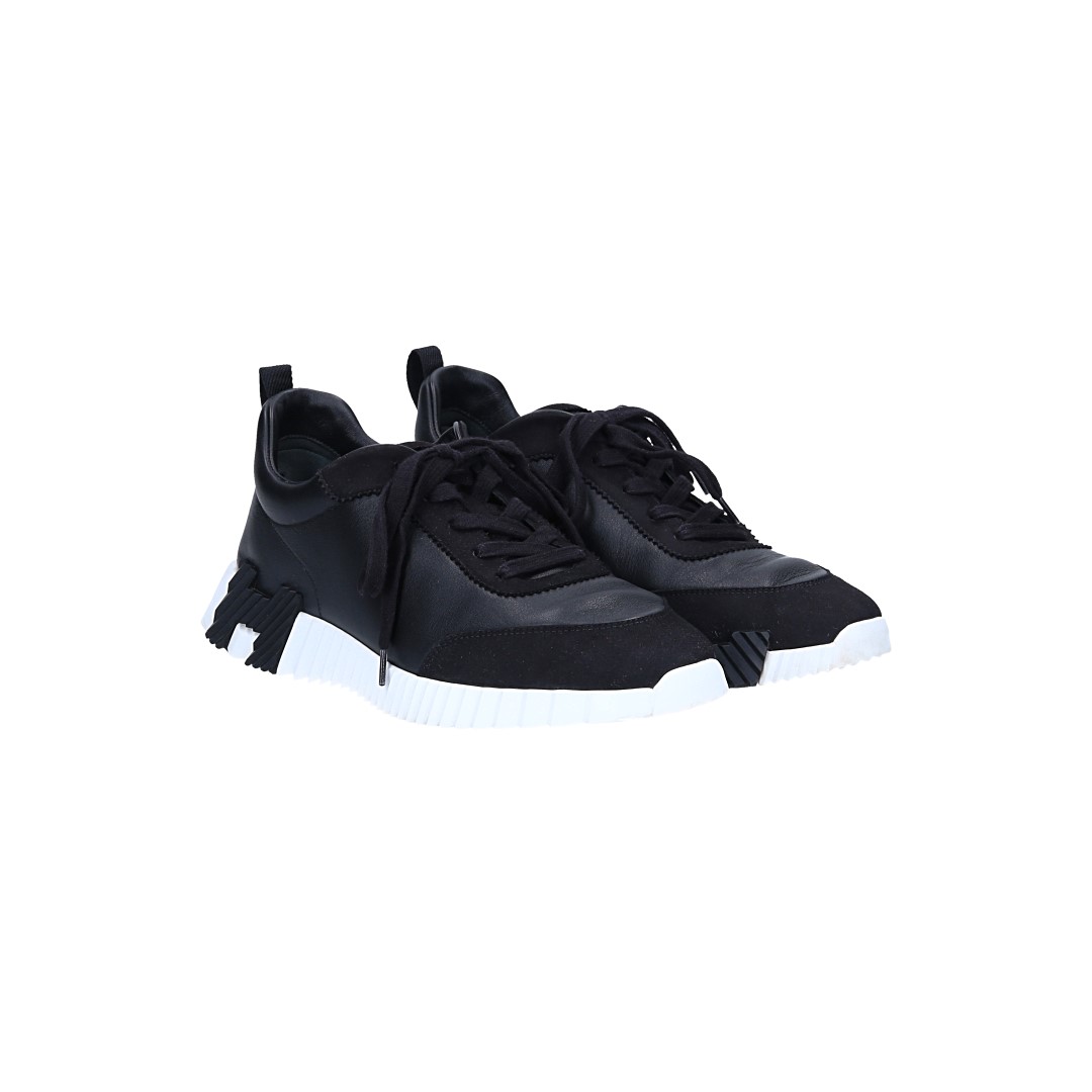 HERMÈS SNEAKER SCHUHE 'BOUNCING' AUS LAMMLEDER IN NOIR IN GR. 43
