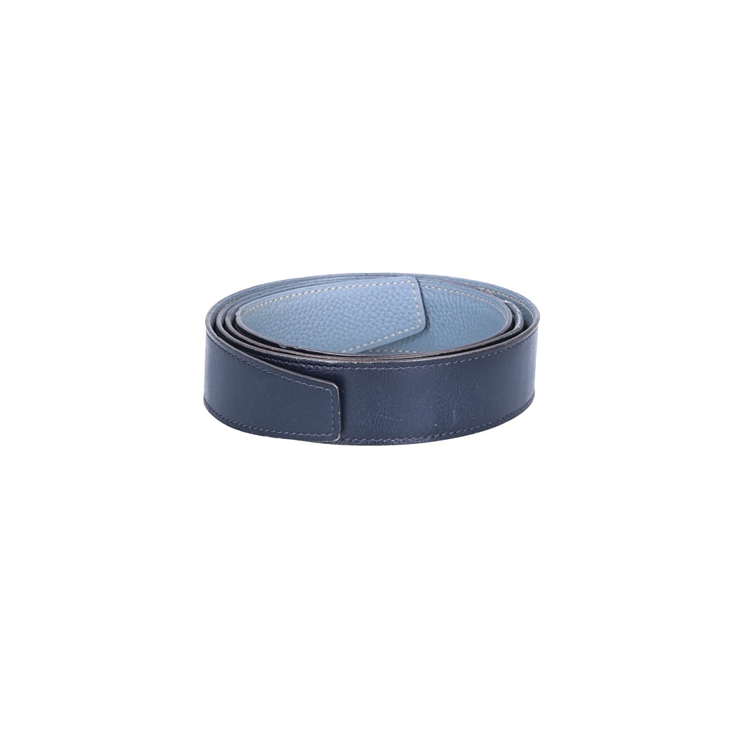 Hermès reversible belt 24 mm made of leather size 100 in blue