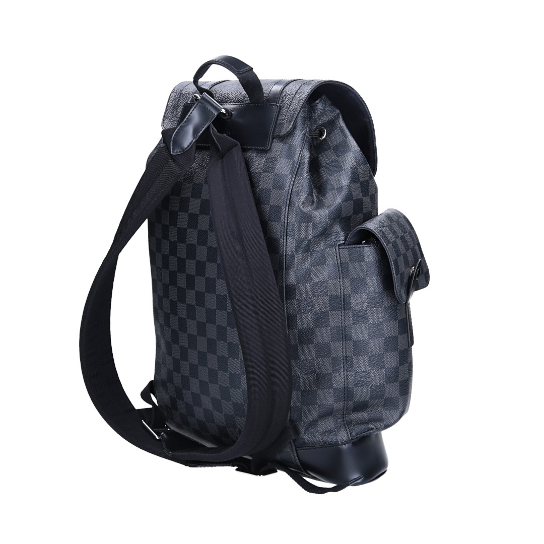 LOUIS VUITTON CHRISTOPHER MM RUCKSACK FROM DAMIER GRAPHITE CANVAS (N41379)