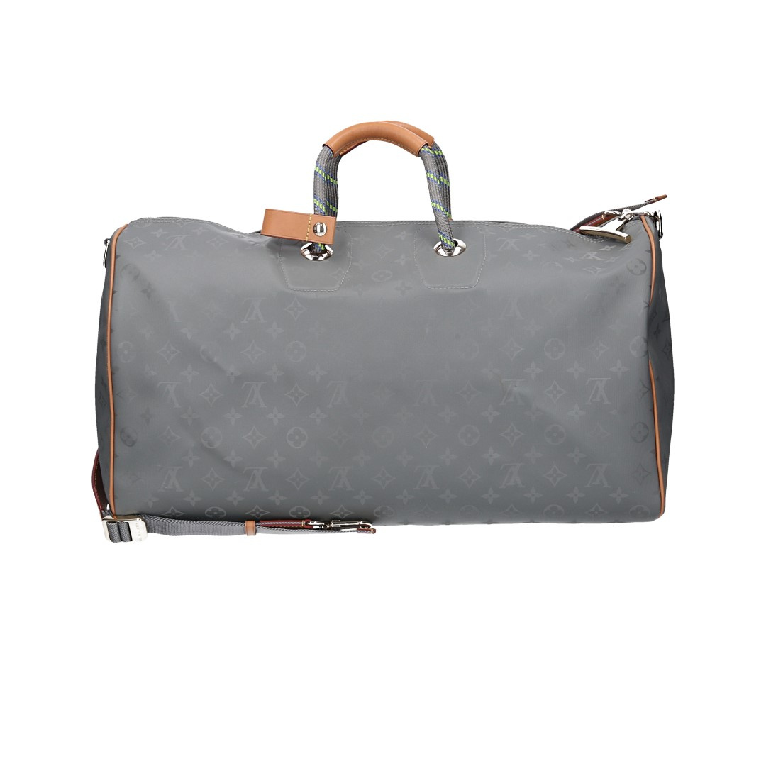 LOUIS VUITTON KEEPALL 50 REISETASCHE AUS MONOGRAM TITANIUM MIT SCHULTERRIEMEN (M43886)