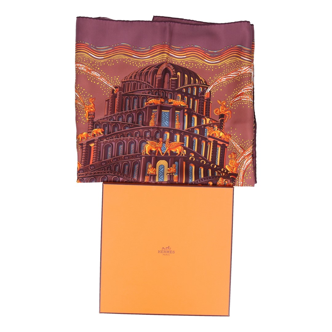 HERMÈS SEIDENTUCH 90 x 90 CM CARRÉ MOTIV 'LES RIVIÈRES DE BABEL' VON ANNIE FAIVRE