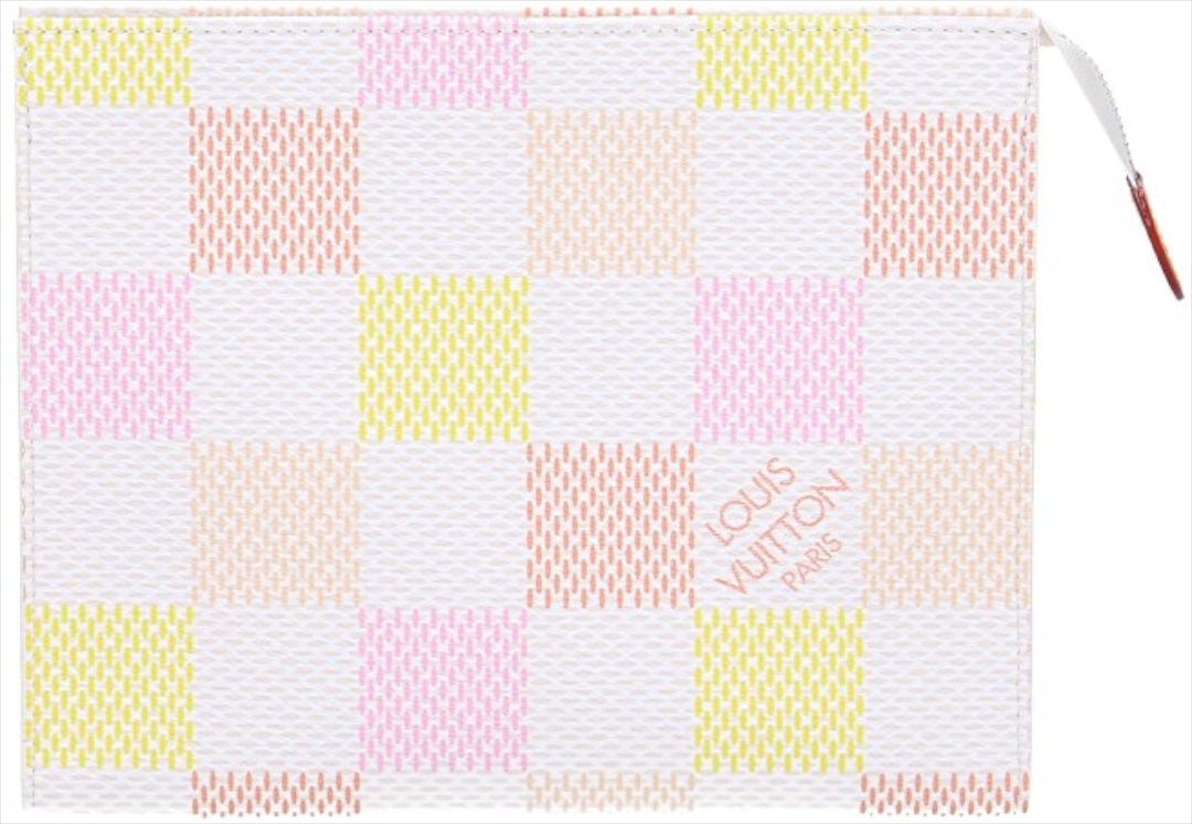 LOUIS VUITTON POCHE TOILETTE 26 CLUTCH AUS DAMIERLICIOUS CANVAS IN PÊCHE (N40740)