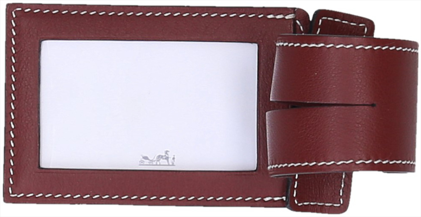 45347-Hermes-Adressanh-nger_2D_0010 HERMÈS ADRESSANHÄNGER AUS GLATTLEDER IN ROTBRAUN