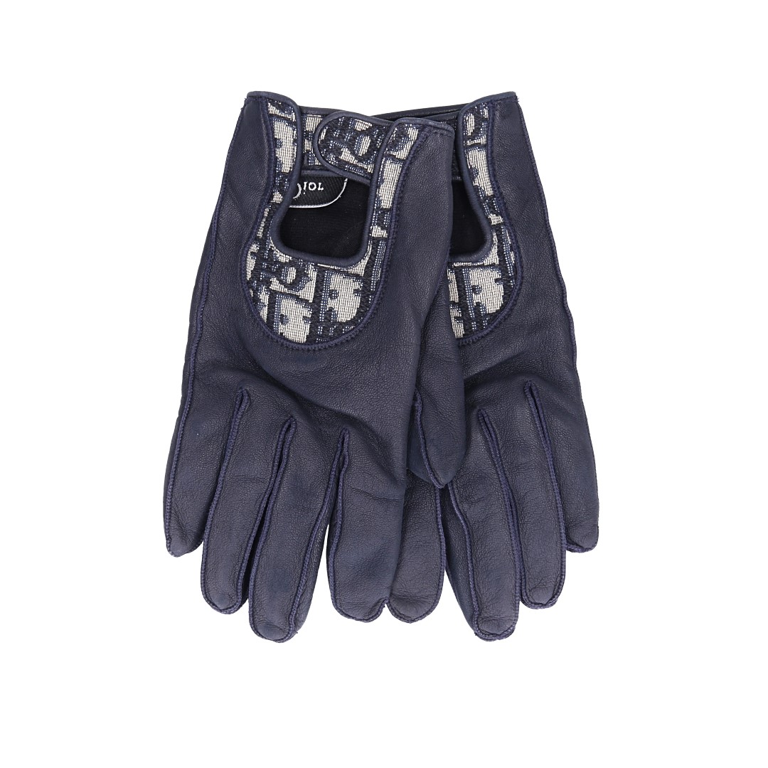 DIOR HERREN-HANDSCHUHE AUS LAMMLEDER IN BLAU MIT IN GR. S