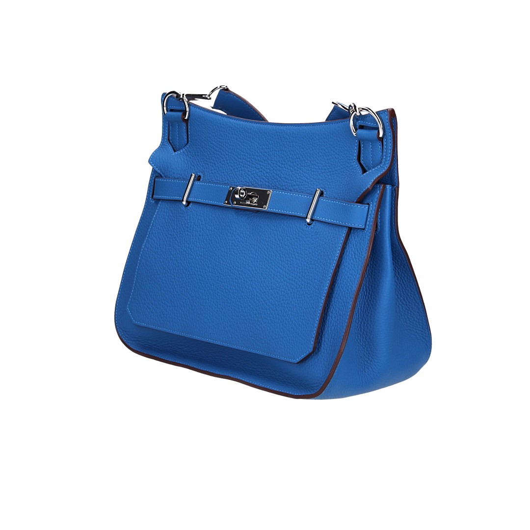 HERMÈS JYPSIÈRE  34 HANDTASCHE AUS CLÉMENCE-JUNGSTIERLEDER IN BLEU MYKONOS MIT PHW