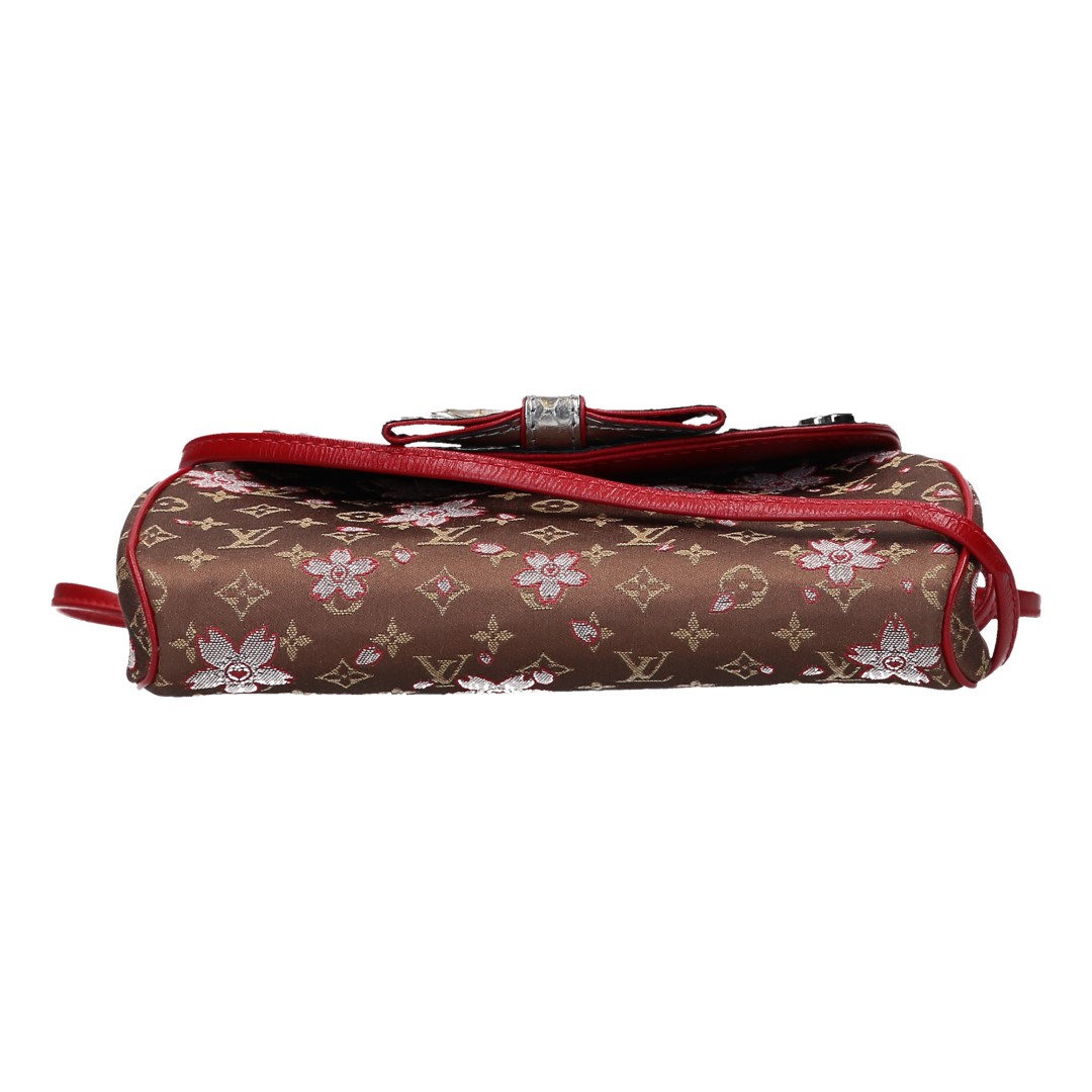 LOUIS VUITTON GRIOTTE CLUTCH AUS MINI MONOGRAM SATIN CHERRY BLOSSOM CANVAS