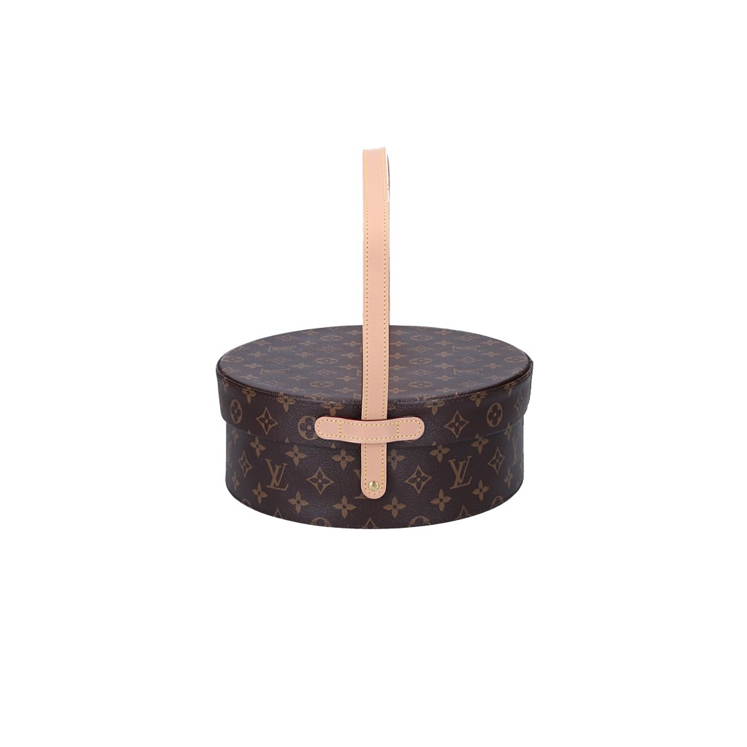 LOUIS VUITTON ROUND TEA BOX AUS MONOGRAM CANVAS (M20140)