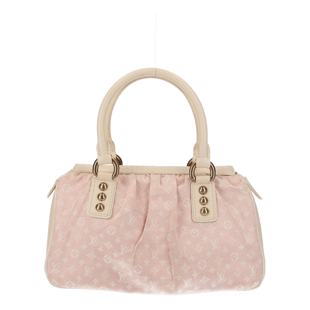 LOUIS VUITTON TRAPEZE PM HENKELTASCHE AUS MONOGRAM MINI LIN CROISETTE CANVAS IN ROSE