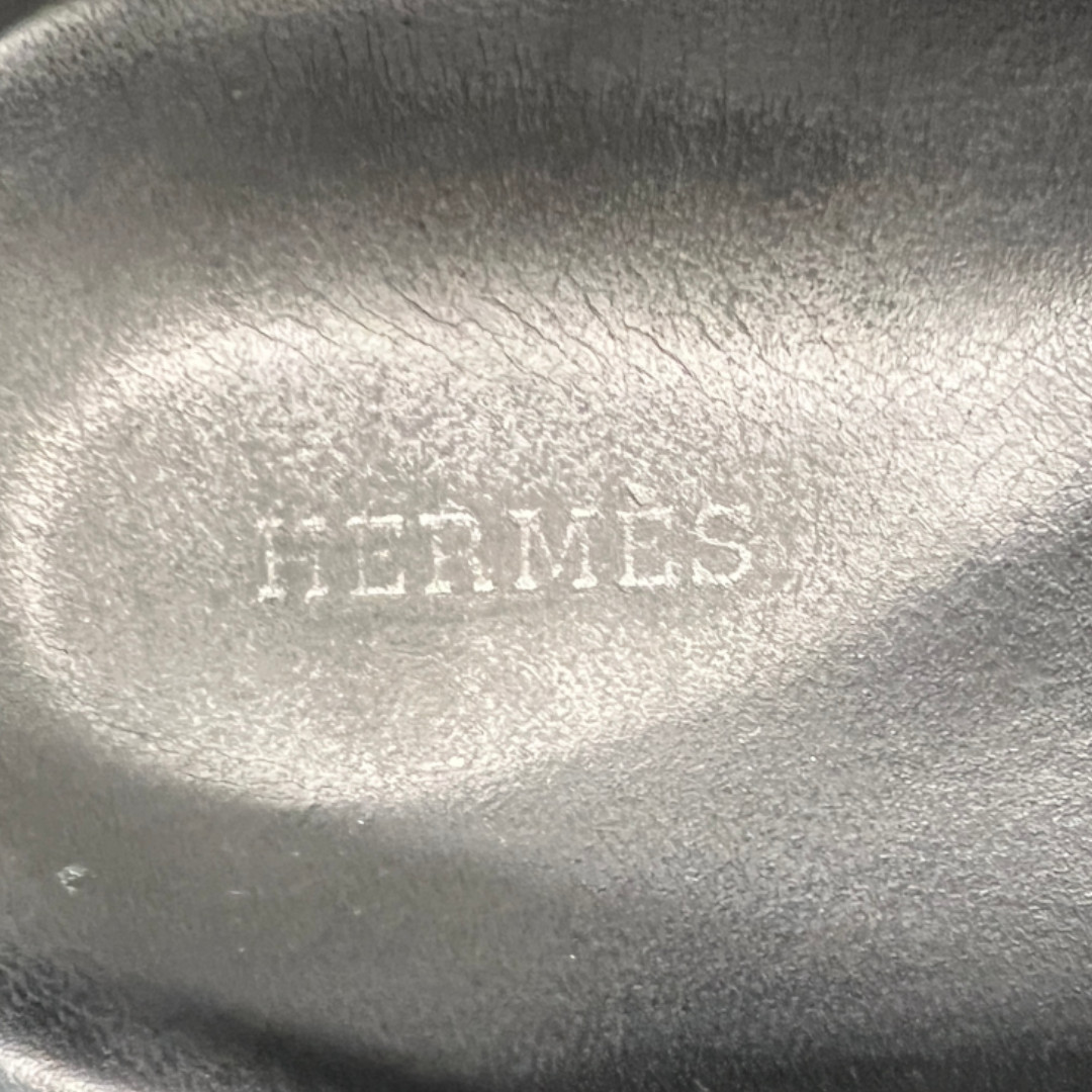 HERMÈS SANDALE 'GENIUS' AUS KALBSLEDER IN NOIR IN GR. 42,5