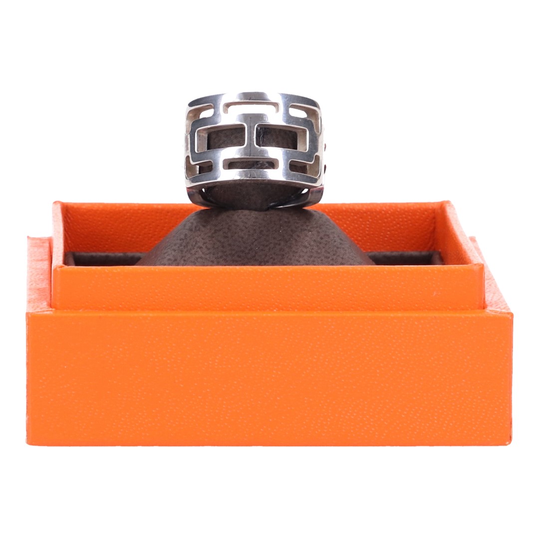 43648-Hermes-Ring_2D_0001 HERMÈS ARCANE RING AUS 925ER SILBER IN GRÖSSE 50