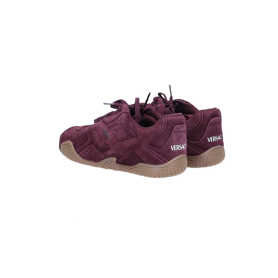 VERSACE SNEAKER SCHUHE 'GALAXIA' AUS KALBSLEDER IN BURGUNDERROT GR. 39
