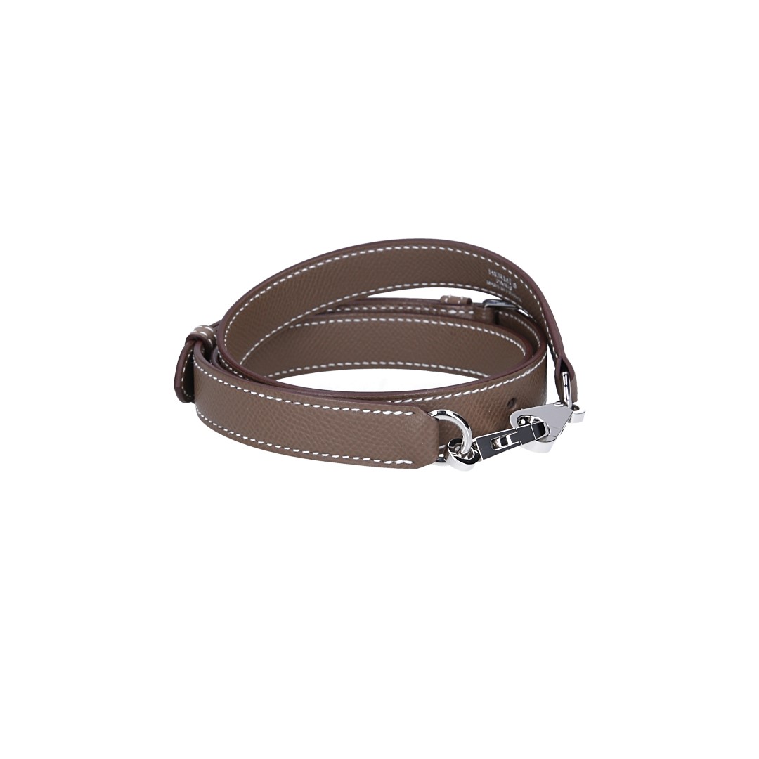 HERMÈS SHOULDER STRAP 'ZIGZAG' MADE OF SWIFT CALF LEATHER AND TEXTILE IN GOLD/WHITE/GOLD WITH GHW