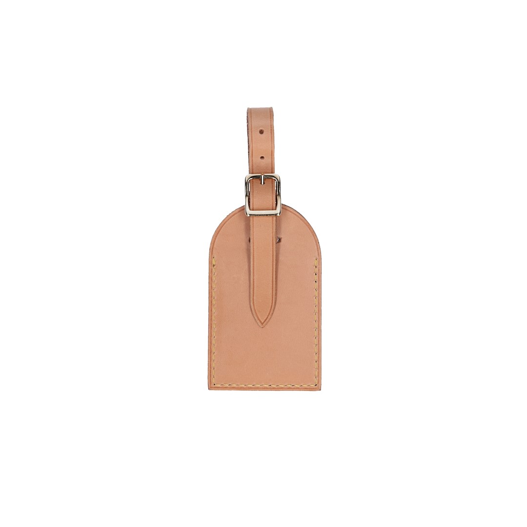 50882-LouisVuitton-Tag-Natur-GL_2D_0002 LOUIS VUITTON - GL - ADRESSANHÄNGER - TRAVEL TAG MIT INITIALEN AUS VVN LEDER IN MITTELBRAUN
