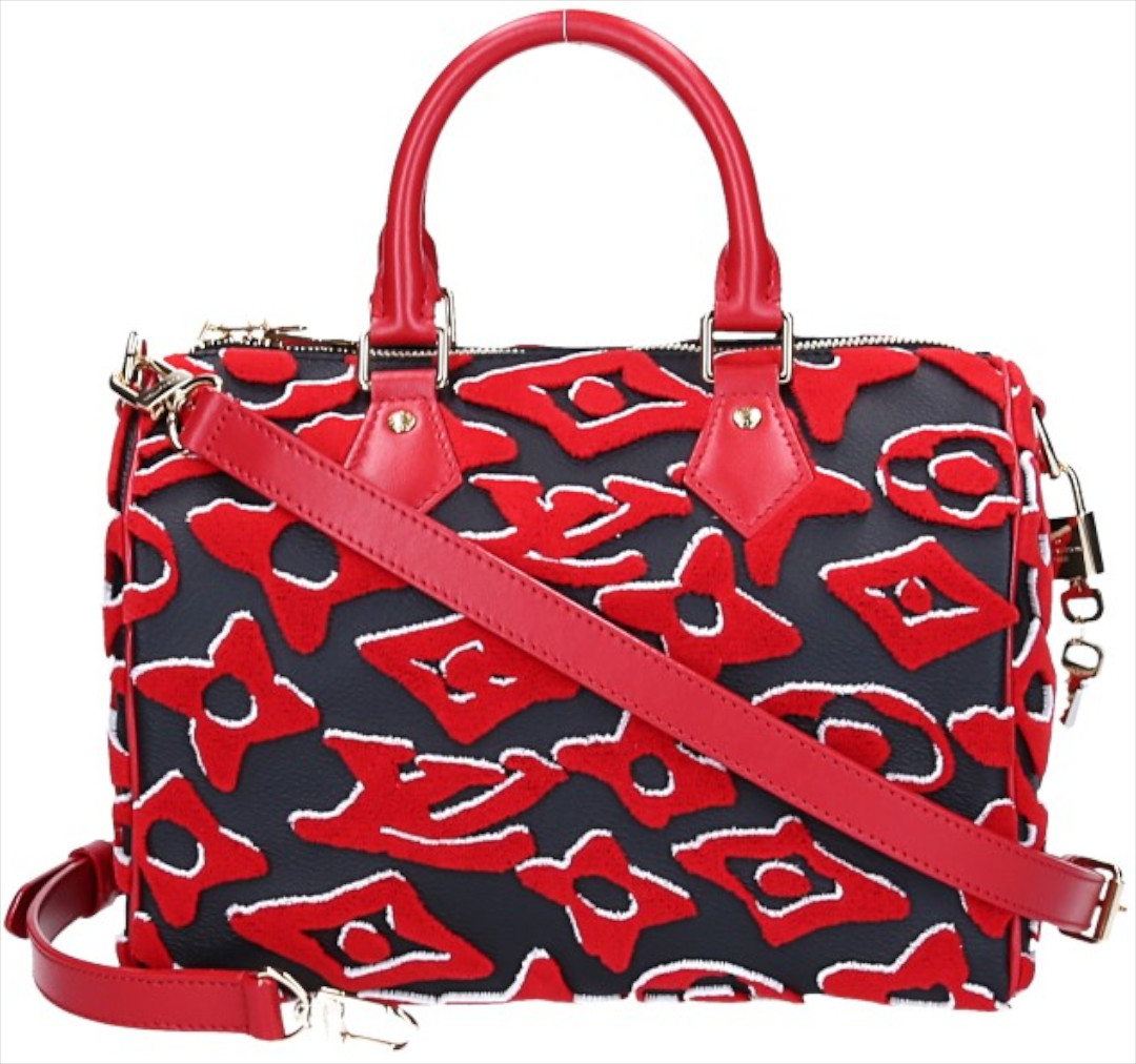 49018-LouisVuitton-Speedy-SE_2D_0012 LOUIS VUITTON SPEEDY 25 HANDTASCHE AUS MONOGRAM URS FISCHER CANVAS MIT SCHULTERRIEMEN (M45552)