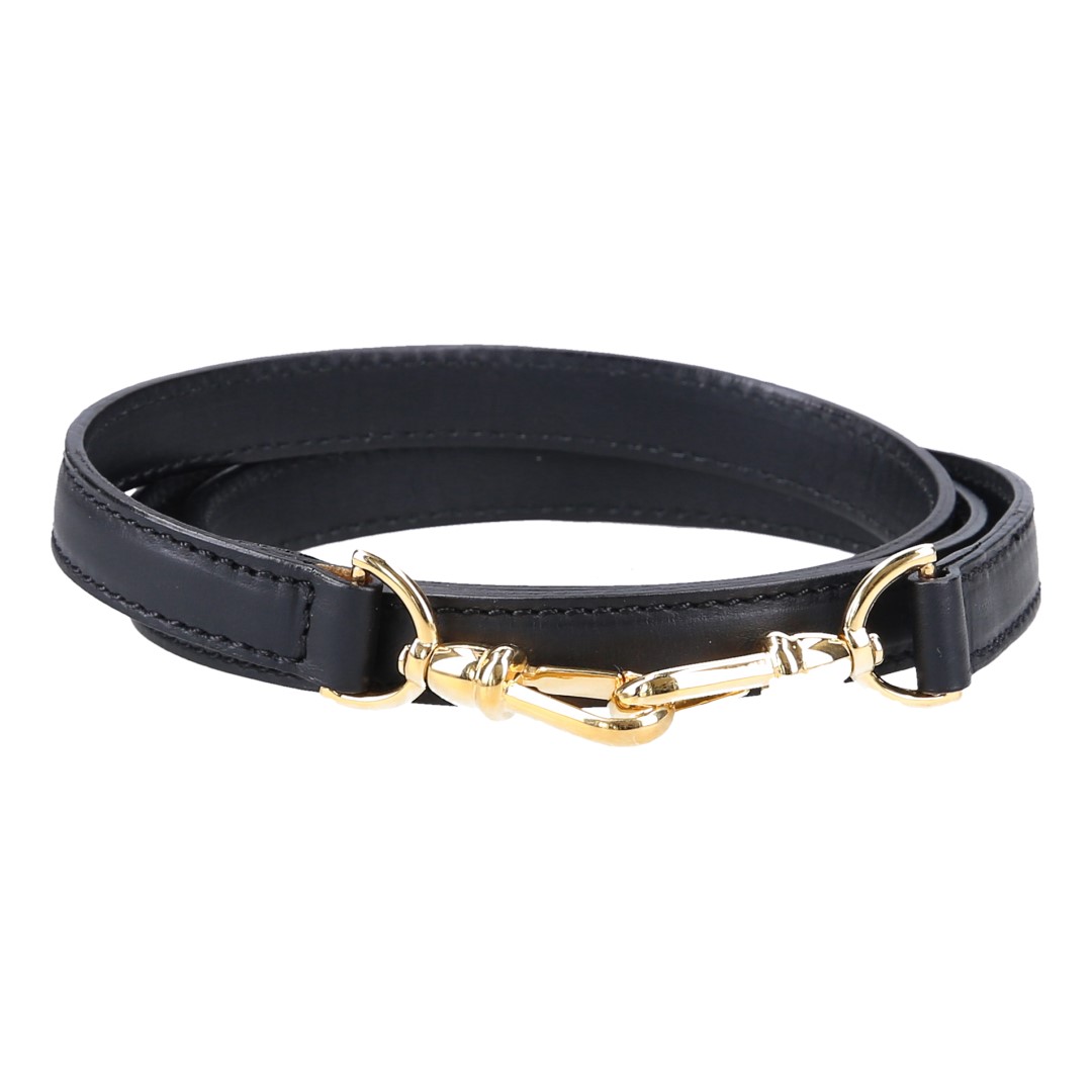 41692-Jil-Sander-Schulterriemen_2D_0001 WHOISLOUIS.COM SCHMALER SCHULTERRIEMEN AUS LEDER IN SCHWARZ/GOLD