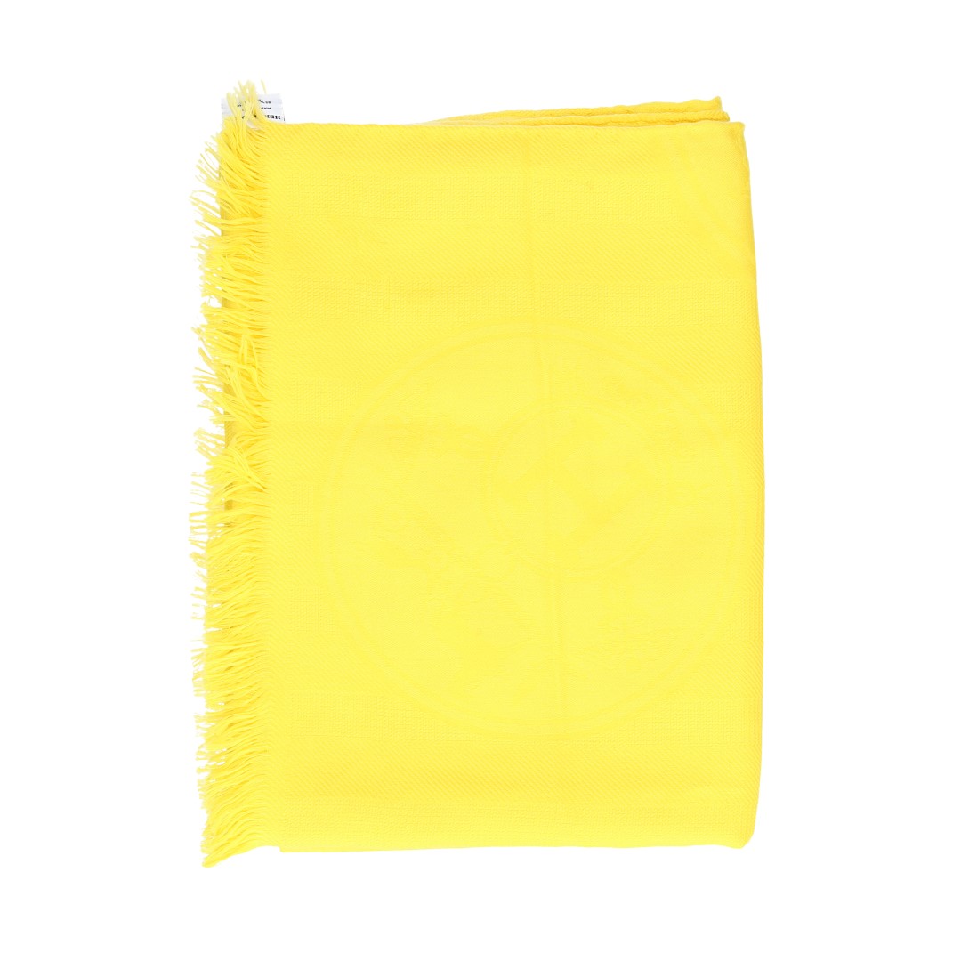 HERMÈS SCARF CASHMERE / SILK STOLE 'NEW LIBRIS' 75 x 213 CM IN VIVID YELLOW