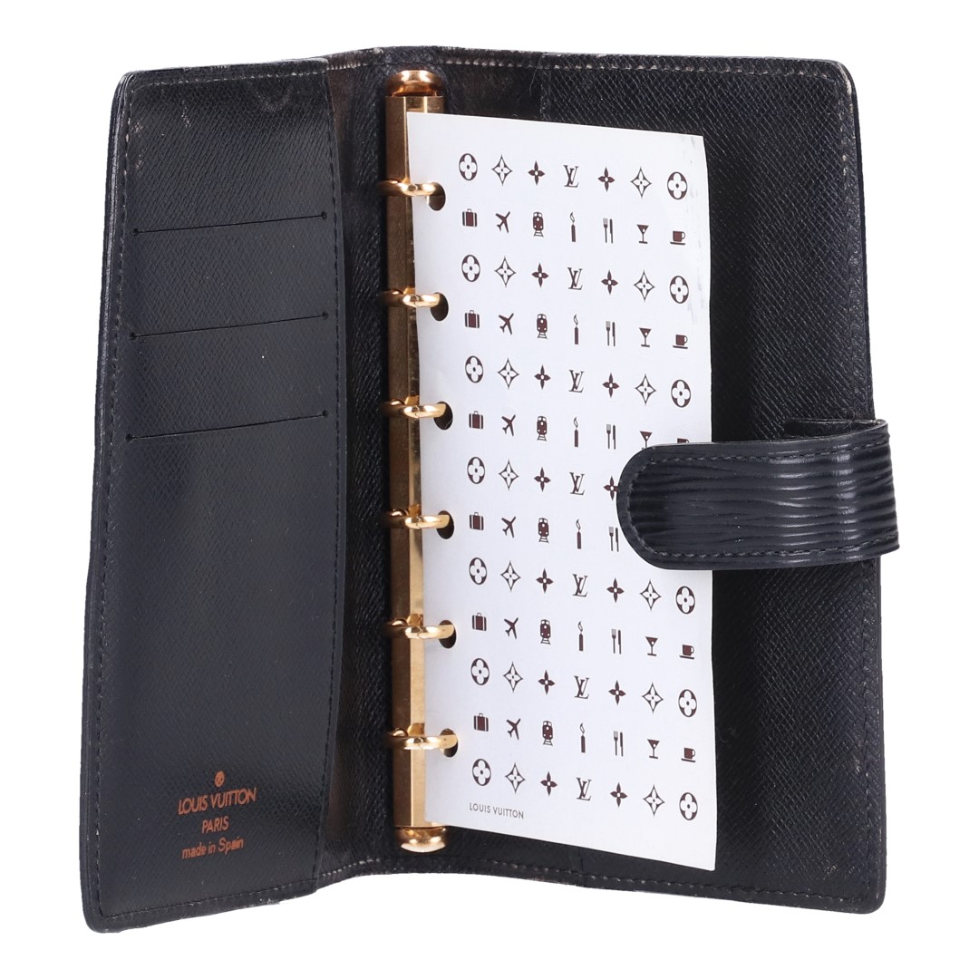 40585-Louis-Vuitton-Agenda-Epi-Scwarz_2D_0009 LOUIS VUITTON AGENDA FONCTIONNEL PM AUS EPI LEDER IN KOURIL SCHWARZ