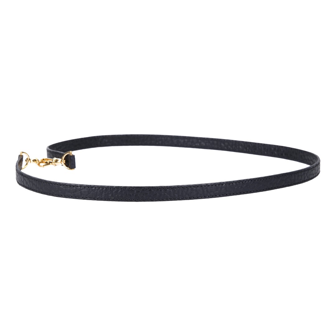 41683-Jil-Sander-Schulterriemen_2D_0002 WHOISLOUIS.COM SCHMALER SCHULTERRIEMEN SEVILLA AUS GEPRÄGTEM LEDER IN SCHWARZ/GOLD