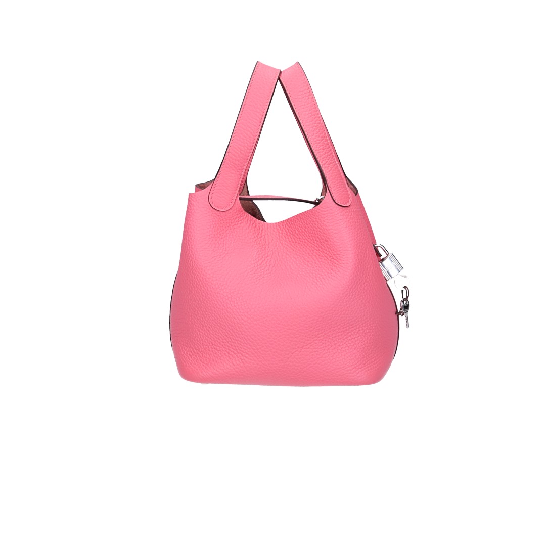 HERMÈS PICOTIN LOCK 18 HANDTASCHE AUS TAURILLON CLEMENCE LEDER IN ROSE AZALEE MIT PHW