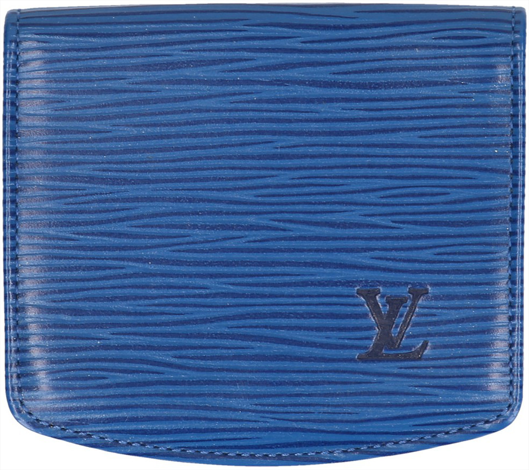 LOUIS VUITTON GELDBÖRSE PORTE-MONNAIE COUVETTE SOUPLE AUS EPI LEDER IN TOLEDO BLAU