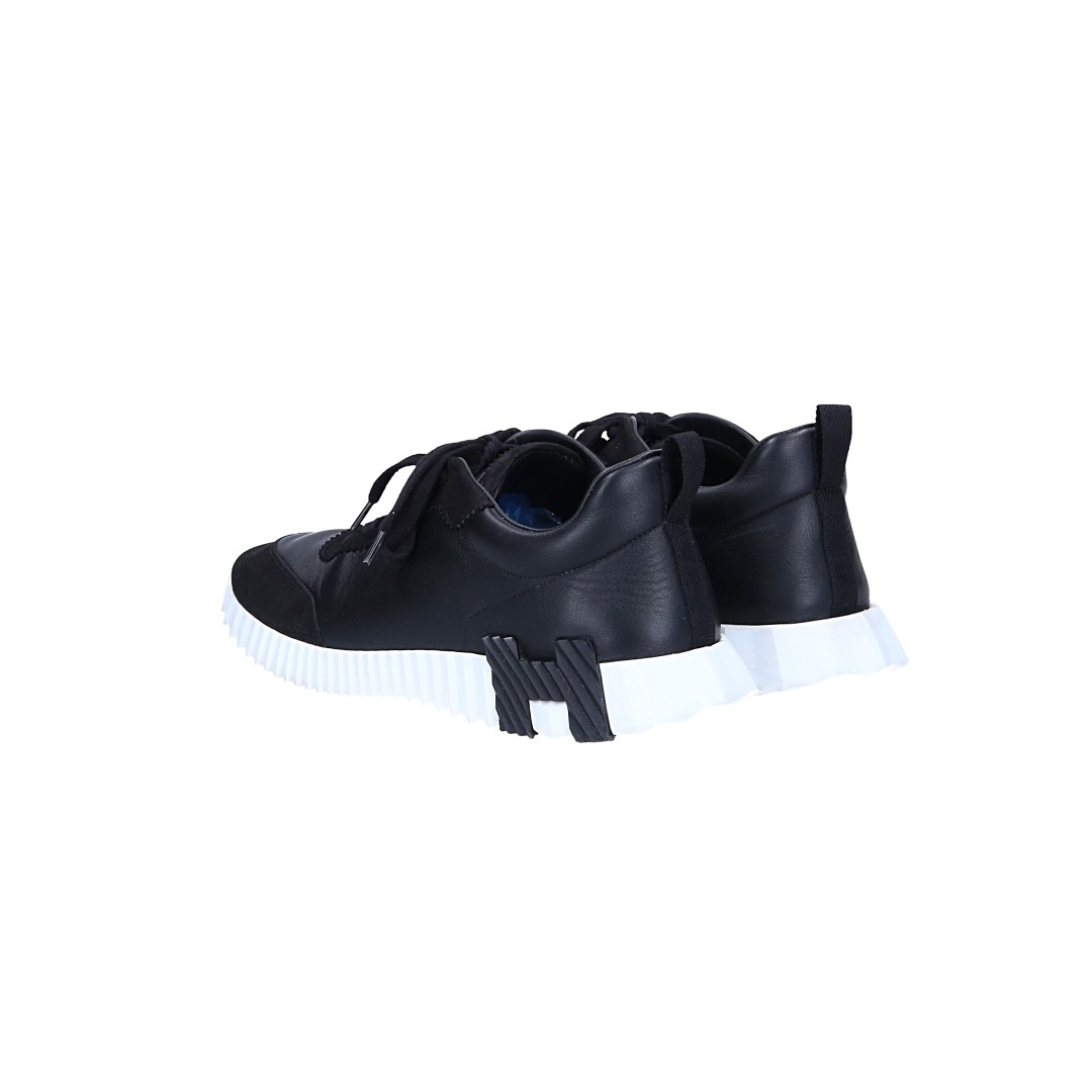 HERMÈS SNEAKER SCHUHE 'BOUNCING' AUS LAMMLEDER IN NOIR IN GR. 43