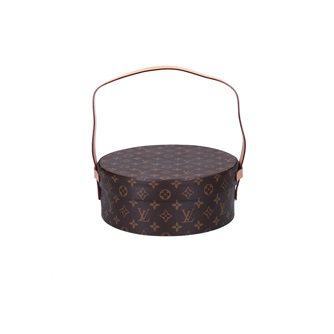 LOUIS VUITTON ROUND TEA BOX AUS MONOGRAM CANVAS (M20140)