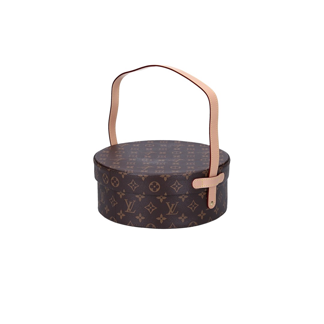 LOUIS VUITTON ROUND TEA BOX AUS MONOGRAM CANVAS (M20140)