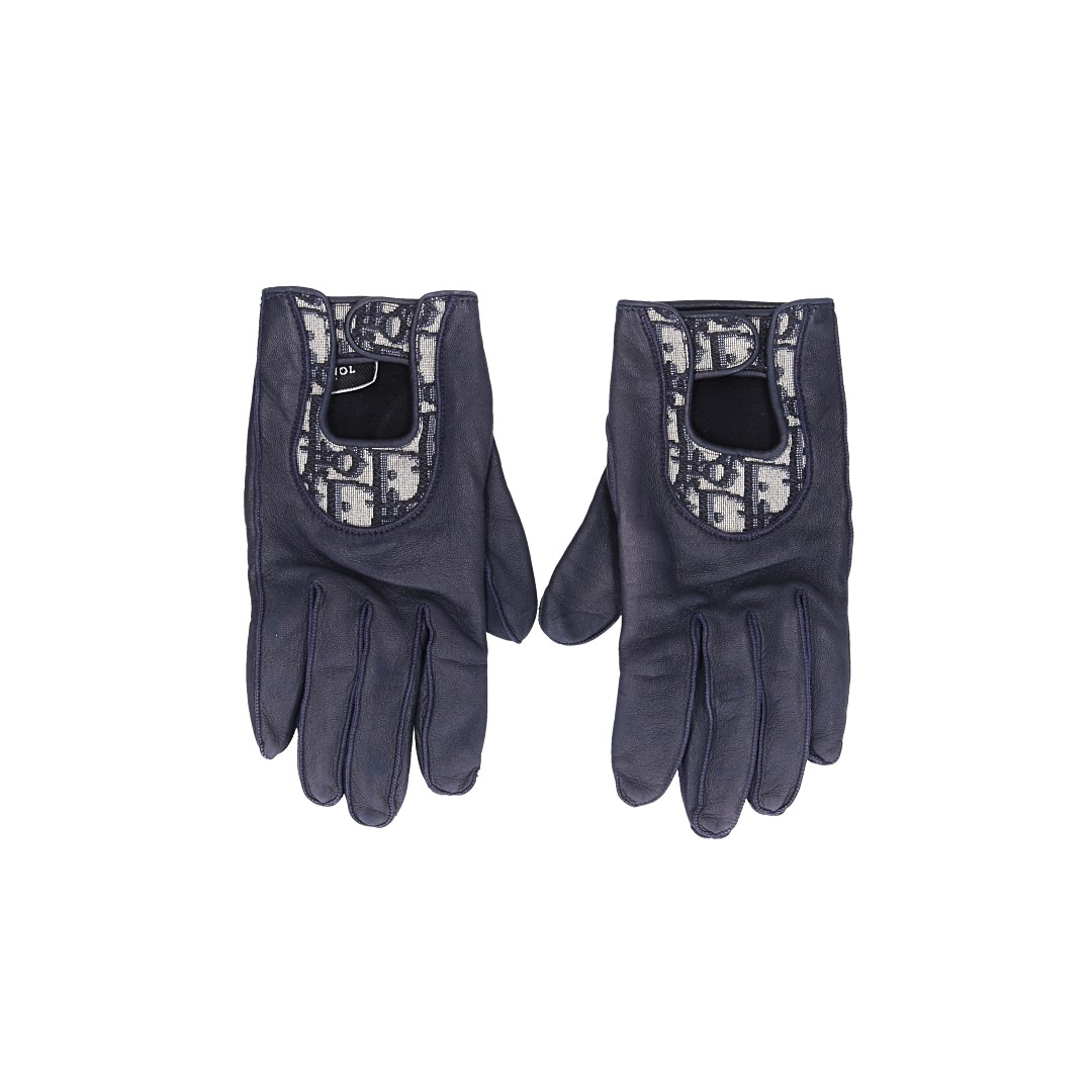 DIOR HERREN-HANDSCHUHE AUS LAMMLEDER IN BLAU MIT IN GR. S
