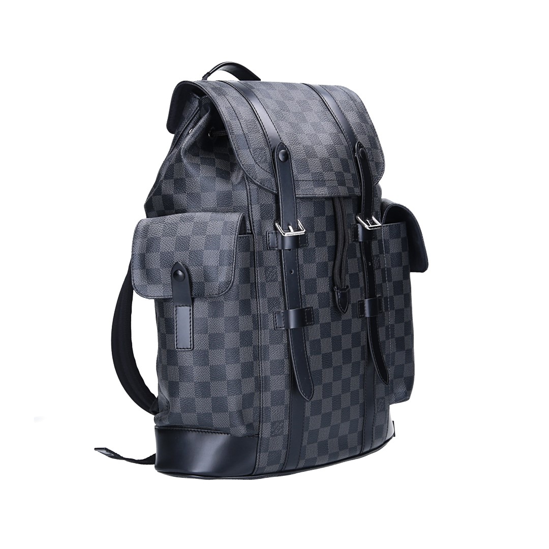 LOUIS VUITTON CHRISTOPHER MM RUCKSACK FROM DAMIER GRAPHITE CANVAS (N41379)