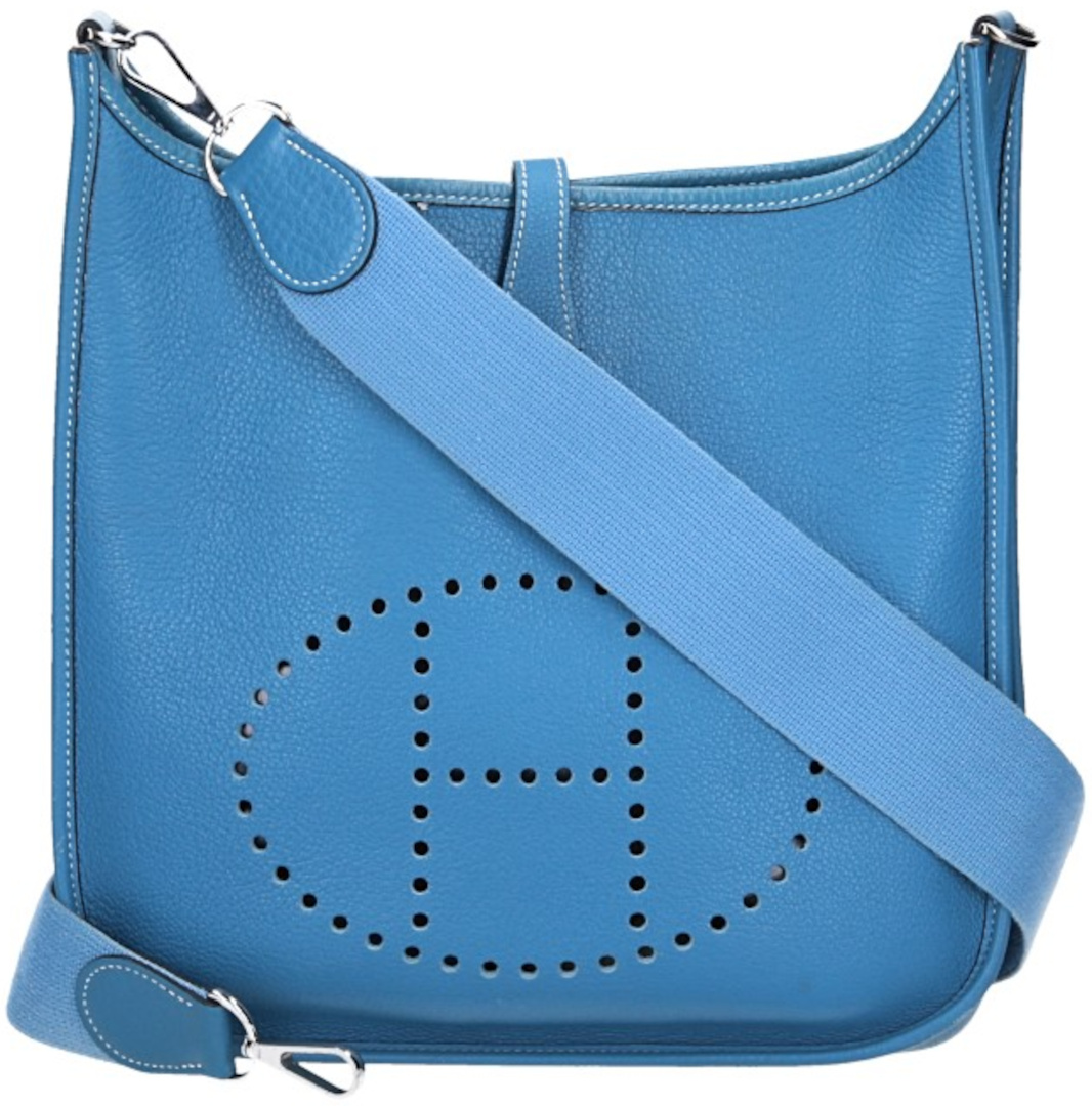 HERMÈS ÉVELYNE II PM HANDTASCHE AUS TAURILLON CLEMENCE LEDER IN BLEU JEAN MIT PHW