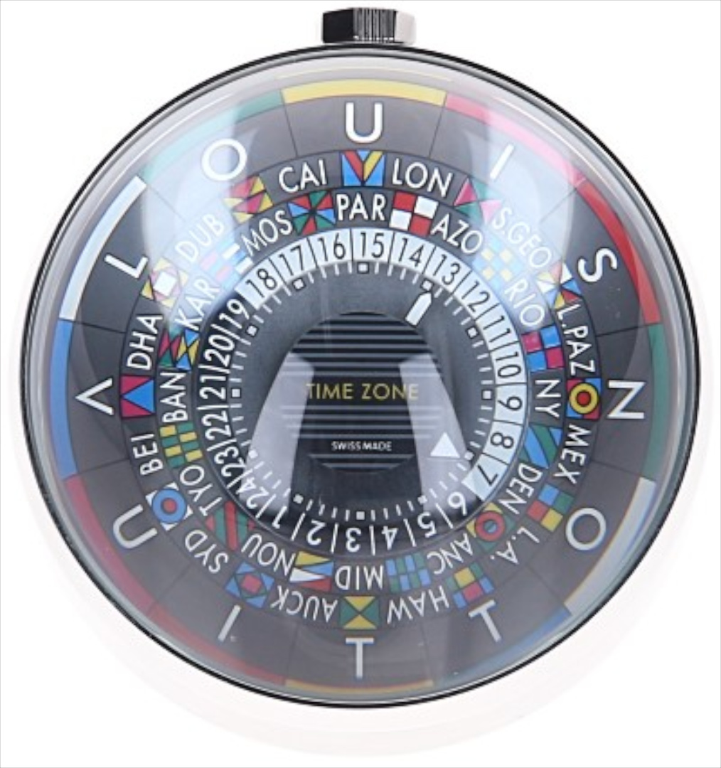 LOUIS VUITTON ESCALE ZEITZONEN TISCH-UHR AUS EDELSTAHL MIT QUARZ-WERK (Q5Q000)