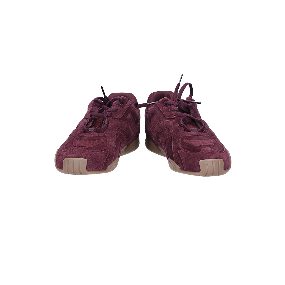 VERSACE SNEAKER SCHUHE 'GALAXIA' AUS KALBSLEDER IN BURGUNDERROT GR. 39