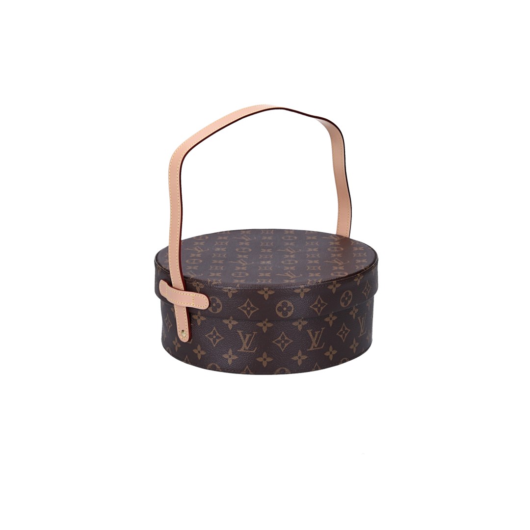 LOUIS VUITTON ROUND TEA BOX AUS MONOGRAM CANVAS (M20140)