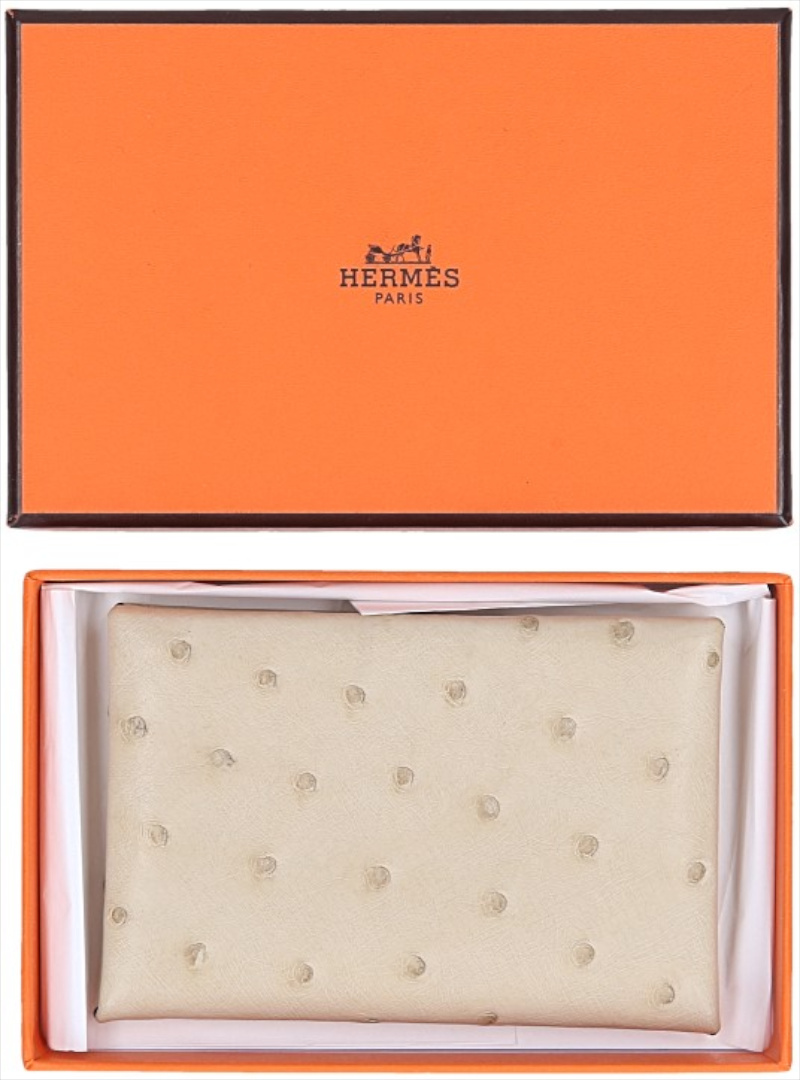 HERMÈS CALVI Card Case in Epsom Calf Leather in Étoile with PHW