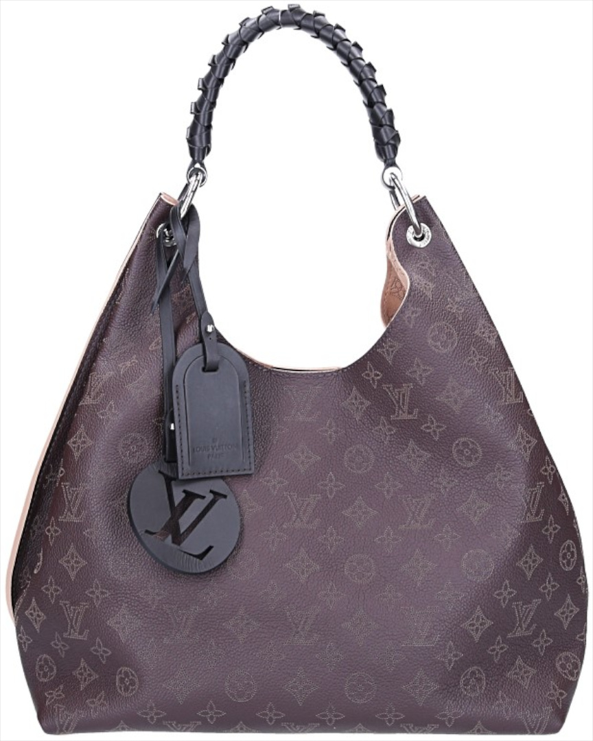LOUIS VUITTON CARMEL SCHULTERTASCHE AUS MONOGRAM MAHINA LEDER IN CHOCOLAT (M56436)