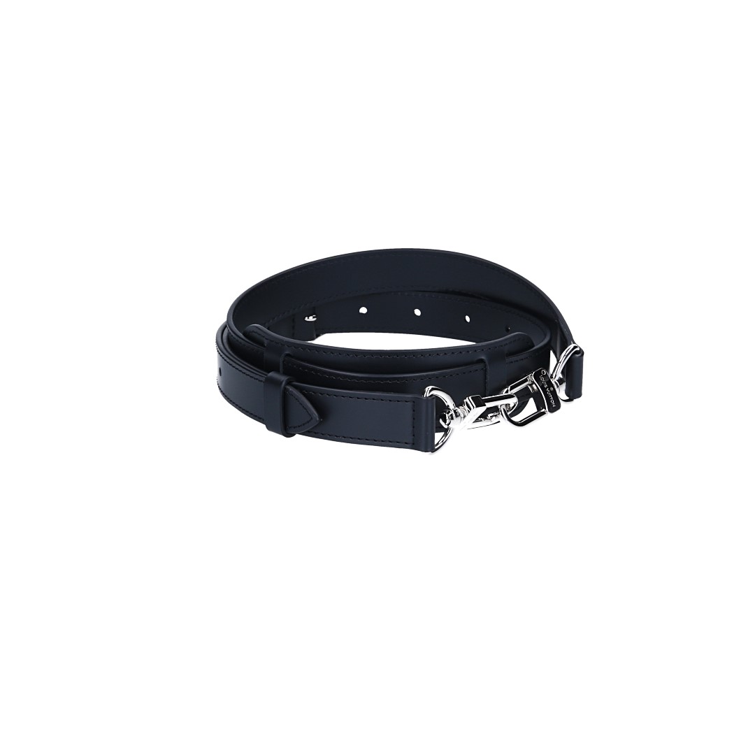 Louis Vuitton Adjustable Shoulder Strap in Rindsleder in Black with Silver